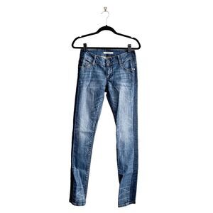 Stetson Womens Jeans Pixie Stixs Mid-Rise  Skinny Fit Denim Blue Medium-Wash Siz